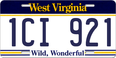WV license plate 1CI921
