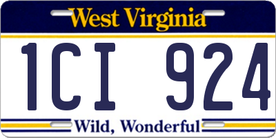 WV license plate 1CI924