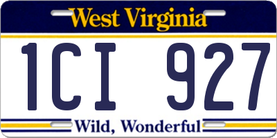 WV license plate 1CI927