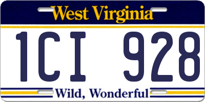 WV license plate 1CI928