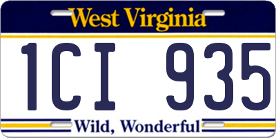 WV license plate 1CI935