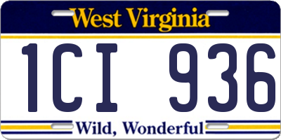 WV license plate 1CI936