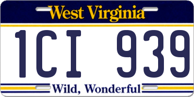 WV license plate 1CI939