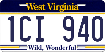 WV license plate 1CI940