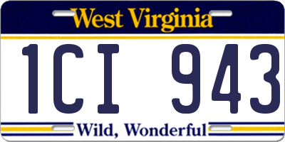 WV license plate 1CI943