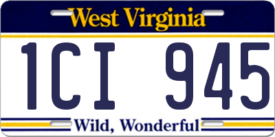 WV license plate 1CI945
