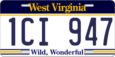 WV license plate 1CI947