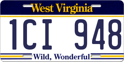 WV license plate 1CI948
