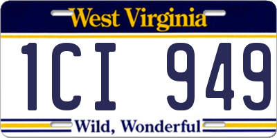 WV license plate 1CI949