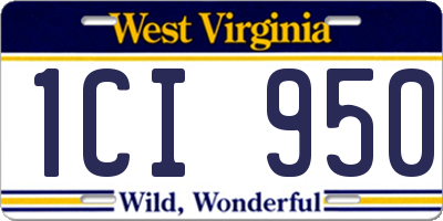 WV license plate 1CI950