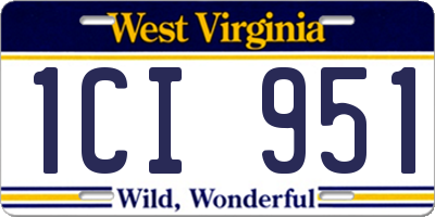 WV license plate 1CI951