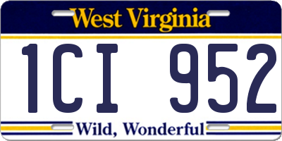 WV license plate 1CI952