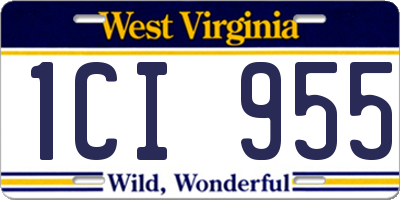 WV license plate 1CI955