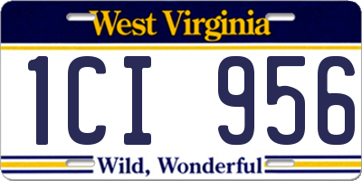 WV license plate 1CI956