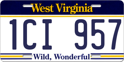 WV license plate 1CI957