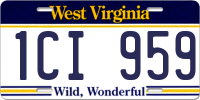WV license plate 1CI959