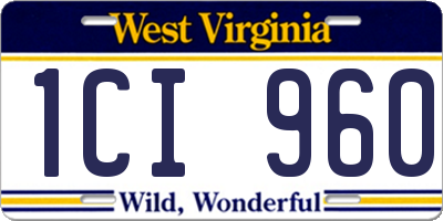 WV license plate 1CI960