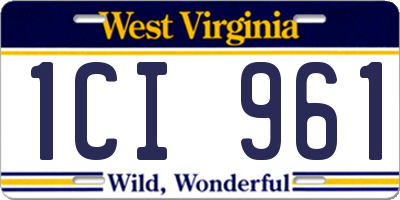 WV license plate 1CI961