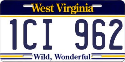 WV license plate 1CI962