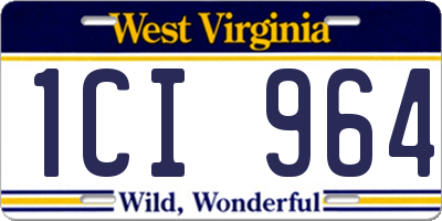 WV license plate 1CI964
