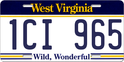 WV license plate 1CI965