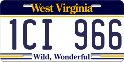 WV license plate 1CI966