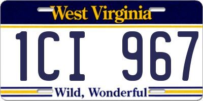 WV license plate 1CI967