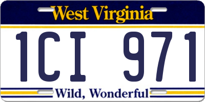 WV license plate 1CI971
