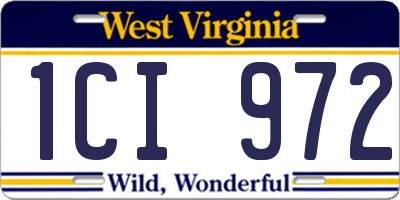 WV license plate 1CI972