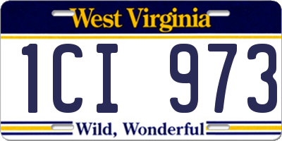 WV license plate 1CI973