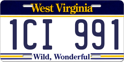 WV license plate 1CI991