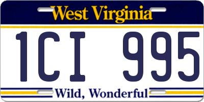 WV license plate 1CI995
