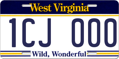 WV license plate 1CJ000