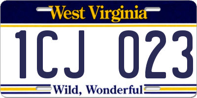 WV license plate 1CJ023