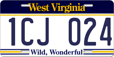 WV license plate 1CJ024
