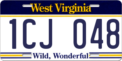 WV license plate 1CJ048