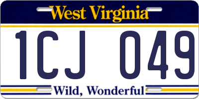 WV license plate 1CJ049