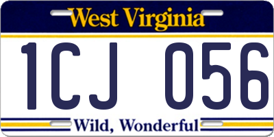 WV license plate 1CJ056