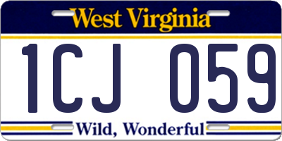 WV license plate 1CJ059