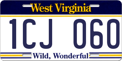 WV license plate 1CJ060