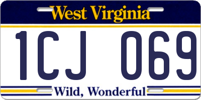 WV license plate 1CJ069