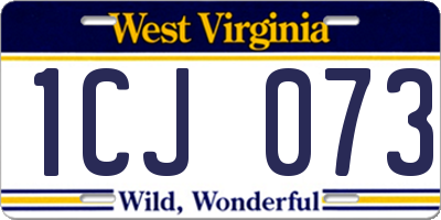 WV license plate 1CJ073
