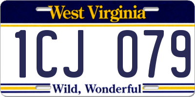WV license plate 1CJ079
