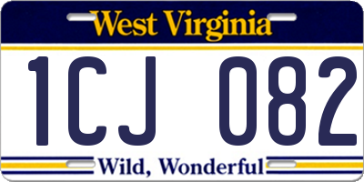WV license plate 1CJ082