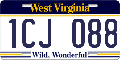 WV license plate 1CJ088