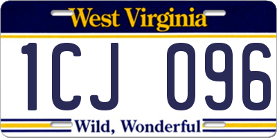 WV license plate 1CJ096