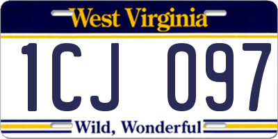 WV license plate 1CJ097