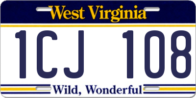 WV license plate 1CJ108