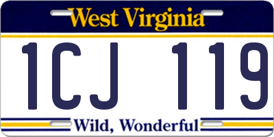 WV license plate 1CJ119