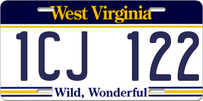 WV license plate 1CJ122